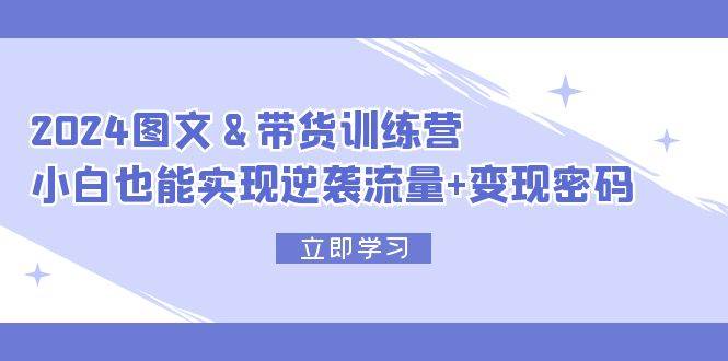 2024 图文+带货训练营，小白也能实现逆袭流量+变现密码-源创智汇网