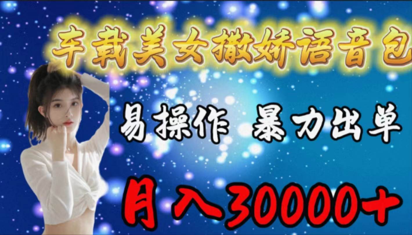 车载女生撒娇语音包，易操作，暴力出单，月入30000+-源创智汇网