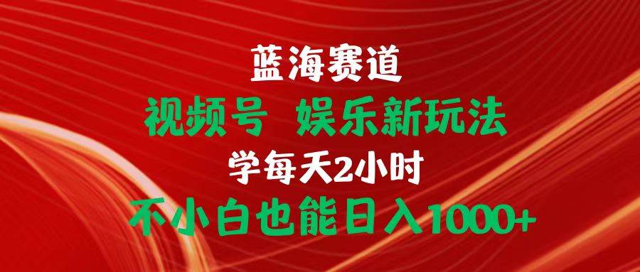 蓝海赛道视频号 娱乐新玩法每天2小时小白也能日入1000+-源创智汇网