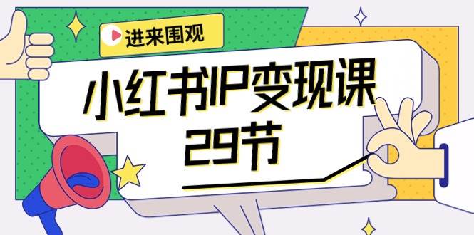 小红书IP变现课：开店/定位/IP变现/直播带货/爆款打造/涨价秘诀/等等/29节-源创智汇网