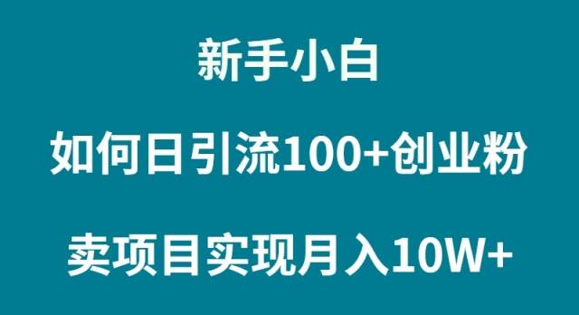 新手小白如何通过卖项目实现月入10W+-源创智汇网