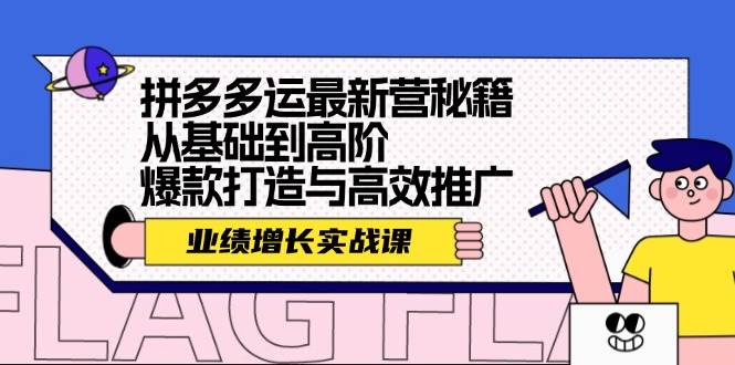 拼多多运最新营秘籍：业绩 增长实战课，从基础到高阶，爆款打造与高效推广-源创智汇网