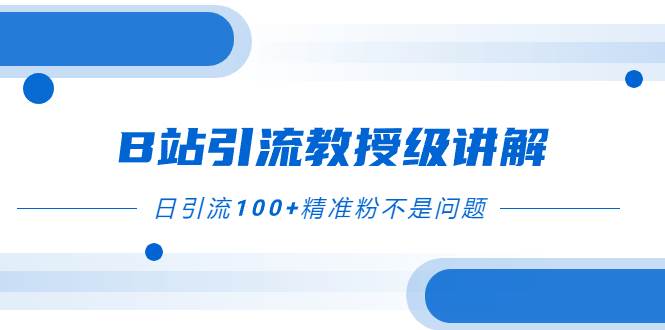 B站引流教授级讲解，细节满满，日引流100+精准粉不是问题-源创智汇网