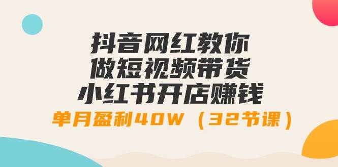 抖音网红教你做短视频带货+小红书开店赚钱，单月盈利40W（32节课）-源创智汇网