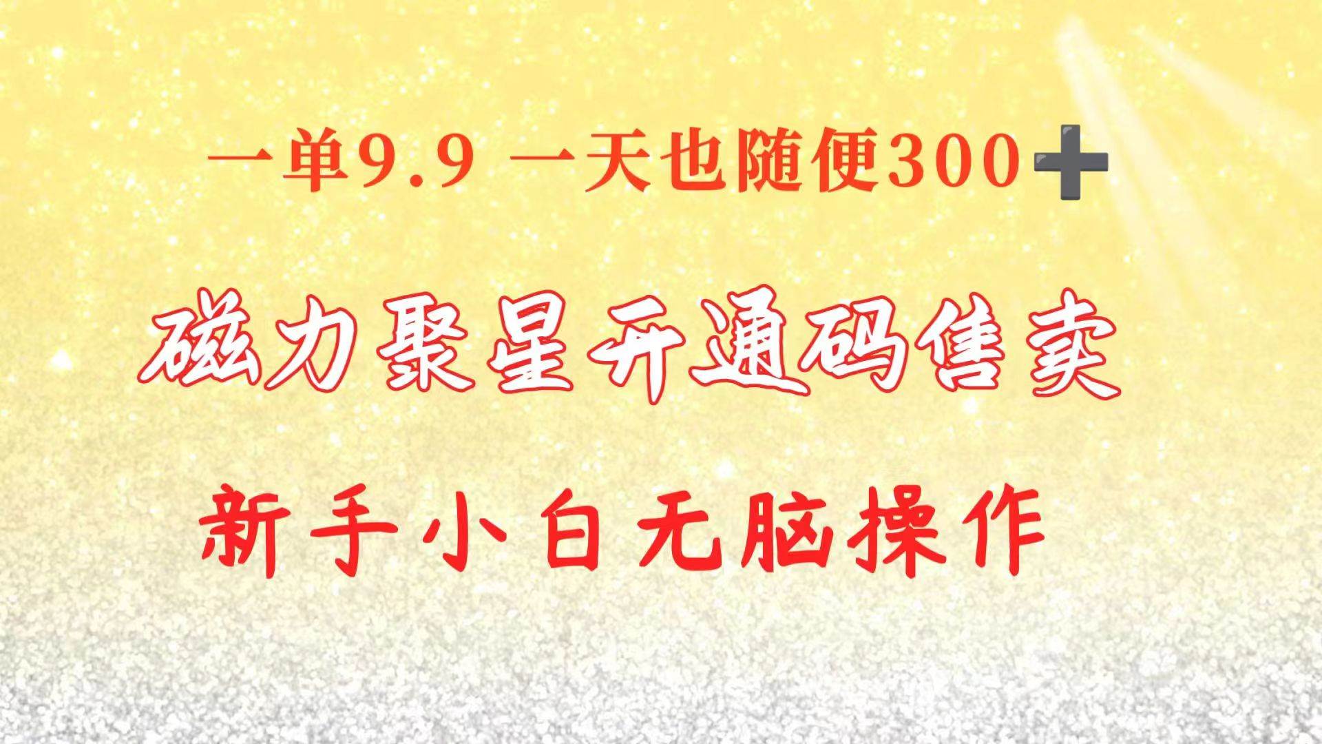 快手磁力聚星码信息差 售卖  一单卖9.9  一天也轻松300+ 新手小白无脑操作-源创智汇网