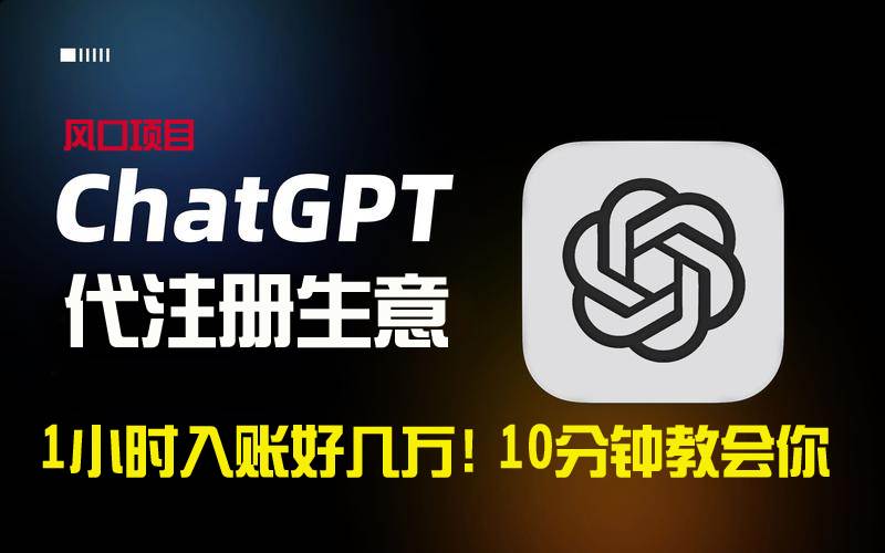 一小时入账好几万！利润大到吓人的ChatGPT代注册小生意，10分钟教会你，…-源创智汇网