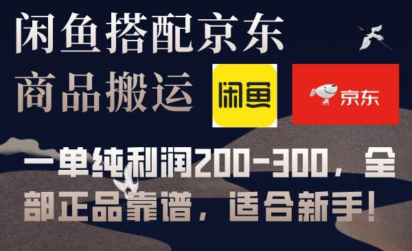 闲鱼搭配京东备份库搬运，一单纯利润200-300，全部正品靠谱，适合新手！-源创智汇网