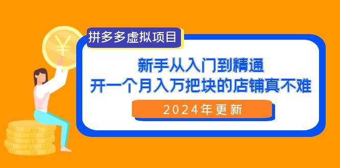 拼多多虚拟项目：入门到精通，开一个月入万把块的店铺 真不难（24年更新）-源创智汇网