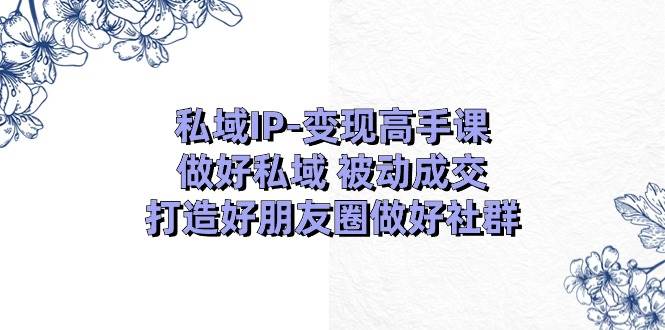 私域IP-变现高手课：做好私域 被动成交，打造好朋友圈做好社群（18节）-源创智汇网