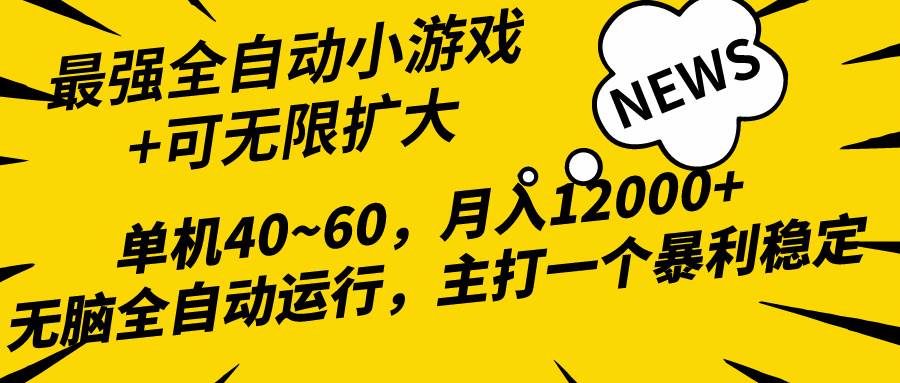 2024最新全网独家小游戏全自动，单机40~60,稳定躺赚，小白都能月入过万-源创智汇网
