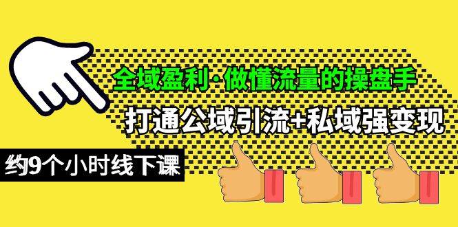 全域盈利·做懂流量的操盘手，打通公域引流+私域强变现，约9个小时线下课-源创智汇网
