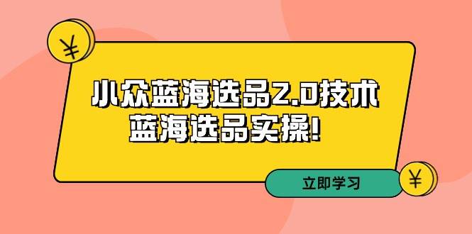 拼多多培训第33期：小众蓝海选品2.0技术-蓝海选品实操！-源创智汇网