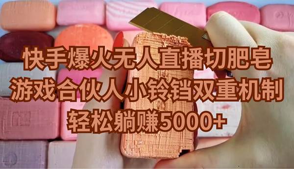 快手爆火无人直播切肥皂，游戏合伙人小铃铛双重机制，轻松躺赚5000+-源创智汇网