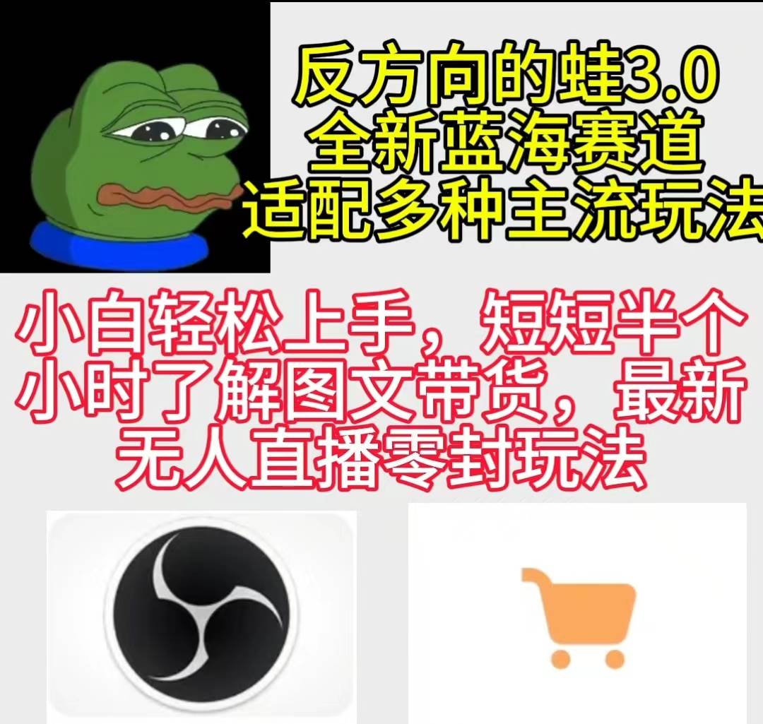 反方向的蛙3.0，图文最新玩法，变现多元化，新蓝海项目，小白轻松上手-源创智汇网