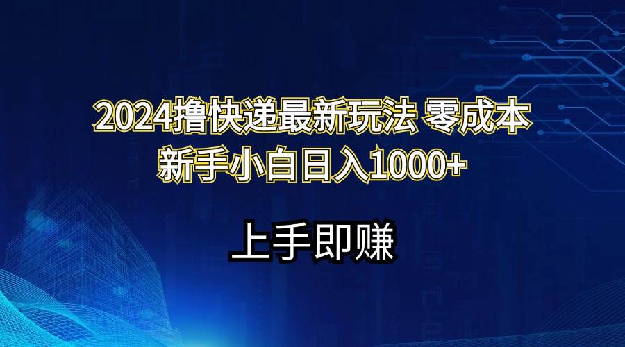 2024撸快递最新玩法零成本新手小白日入1000+-源创智汇网