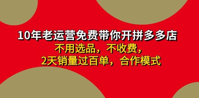拼多多 最新合作开店日收4000+两天销量过百单，无学费、老运营代操作、…-源创智汇网