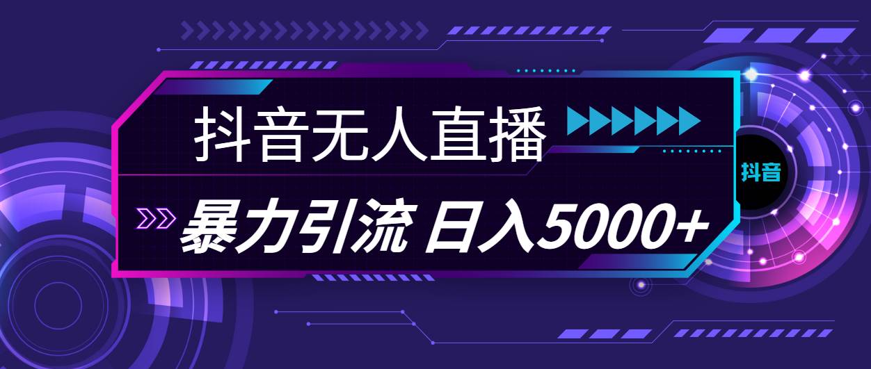 抖音无人直播，暴利引流，日入5000+-源创智汇网
