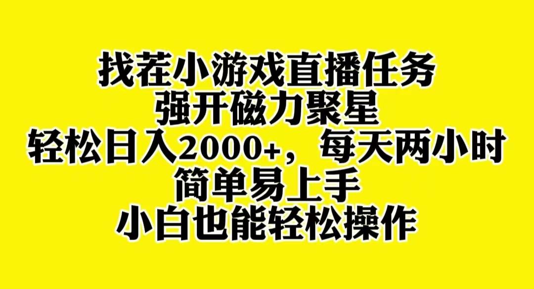 找茬小游戏直播，强开磁力聚星，轻松日入2000+，小白也能轻松上手-源创智汇网