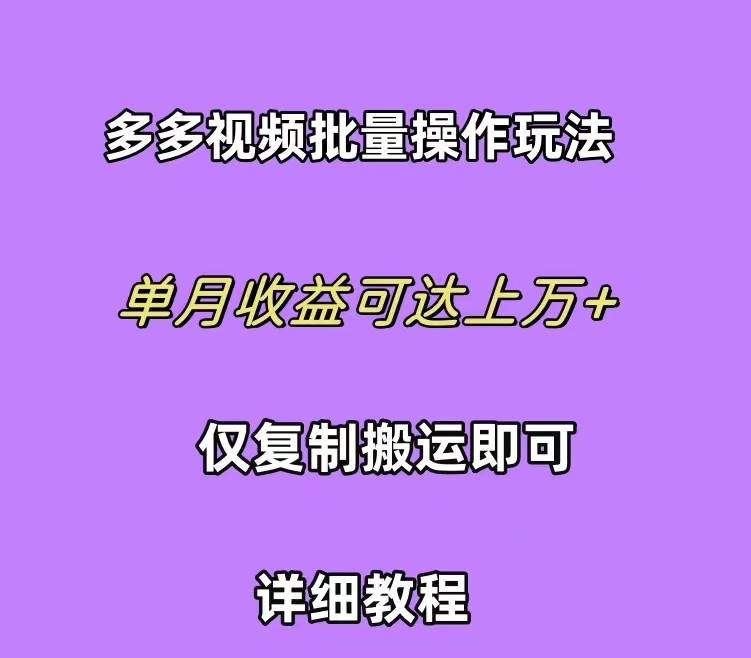 拼多多视频带货快速过爆款选品教程 每天轻轻松松赚取三位数佣金 小白必…-源创智汇网