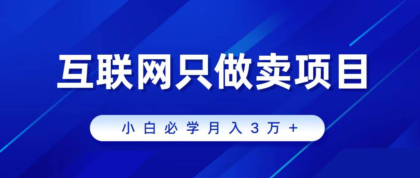 互联网的尽头就是卖项目，被割过韭菜的兄弟们必看！轻松月入三万以上！-源创智汇网