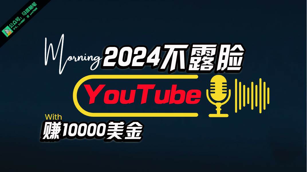 AI做不露脸YouTube赚$10000月，傻瓜式操作，小白可做，简单粗暴-源创智汇网