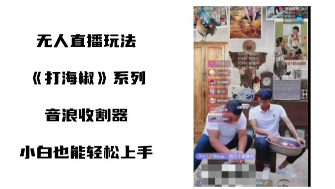 打海椒无人直播整蛊项目，小白轻松上手撸音浪收割器（教程+工具+素材）-源创智汇网