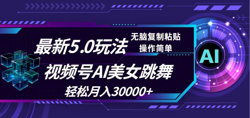 视频号5.0最新玩法，AI美女跳舞，轻松月入30000+-源创智汇网