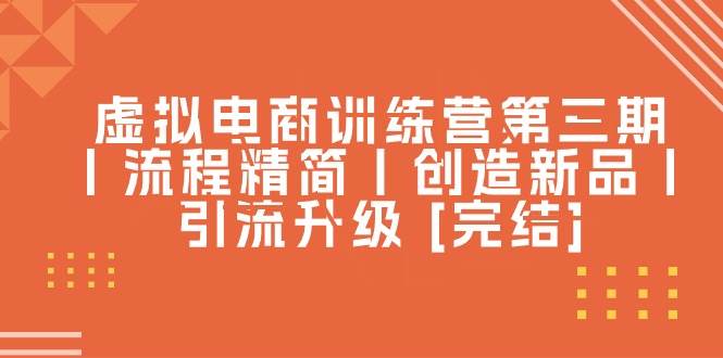 虚拟电商训练营第三期丨流程精简丨创造新品丨引流升级 [完结]-源创智汇网