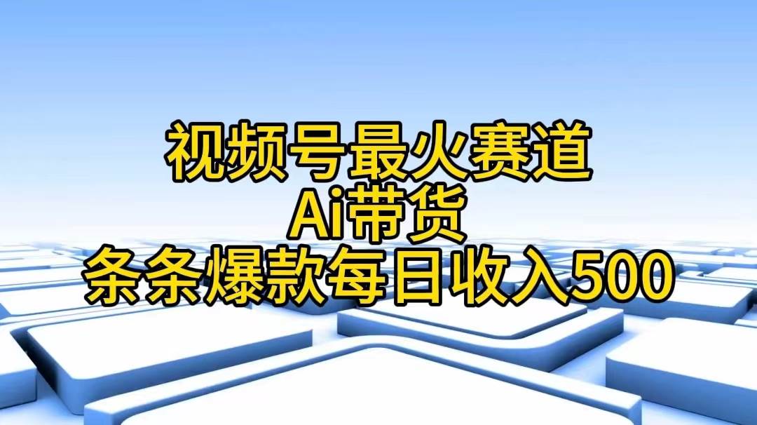 视频号最火赛道——Ai带货条条爆款每日收入500-源创智汇网