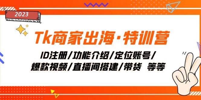 Tk商家出海·特训营：ID注册/功能介绍/定位账号/爆款视频/直播间搭建/带货-源创智汇网