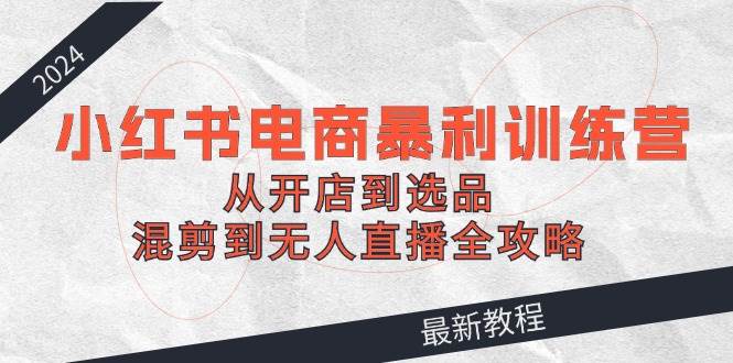 2024小红书电商暴利训练营：从开店到选品，混剪到无人直播全攻略-源创智汇网