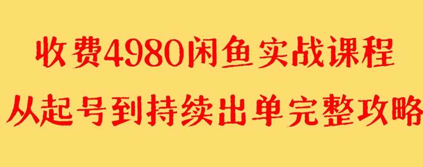 外面收费4980闲鱼无货源实战教程 单号4000+-源创智汇网