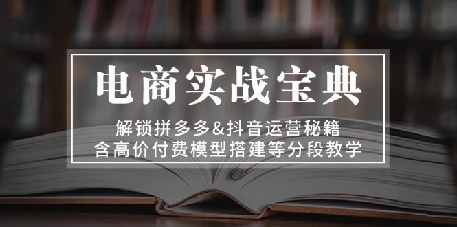 电商实战宝典 解锁拼多多&抖音运营秘籍 含高价付费模型搭建等分段教学-源创智汇网