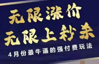 4月12号拼多多线上课，无限涨价，无限上秒杀，4月份最牛逼的强付费玩法-源创智汇网