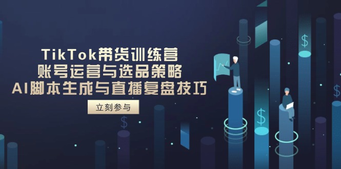 TikTok带货训练营，账号运营与选品策略，AI脚本生成与直播复盘技巧-源创智汇网
