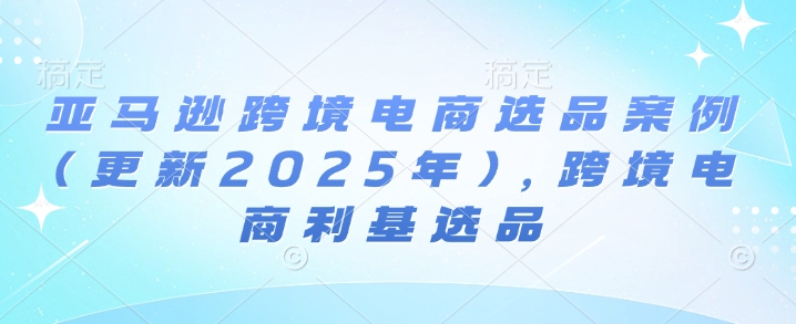 亚马逊跨境电商选品案例(更新2025年4月)，跨境电商利基选品-源创智汇网