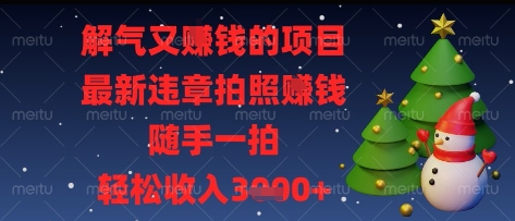 解气又挣钱的项目，最新违章拍照挣钱，随手一拍，轻松收入多张【揭秘】-源创智汇网