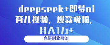deepseek+即梦ai育儿视频，爆款吸粉，月入1w-源创智汇网