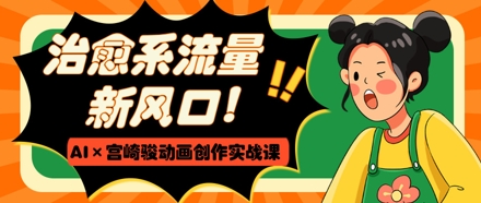 治愈系流量新风口，AI+宫崎骏动画创作实战课，从0到1打造爆款视频-源创智汇网