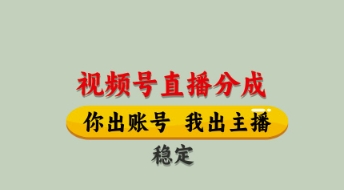 视频号直播分成，全程托管招募，单月轻松变现8k【揭秘】-源创智汇网