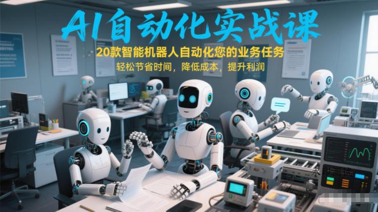 AI自动化实战课:20款智能机器人自动化您的业务任务,轻松节省时间,降低成本,提升利润-空间云网创