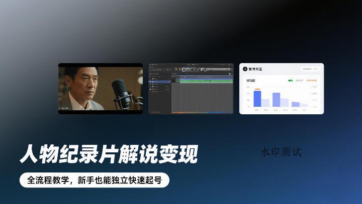人物纪录片解说变现，全流程教学，新手也能独立快速起号-空间云网创