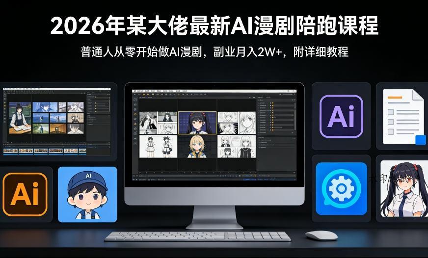 26年某大佬最新Ai漫剧陪跑课程，普通人从零开始做AI漫剧，副业月入2W+-空间云网创
