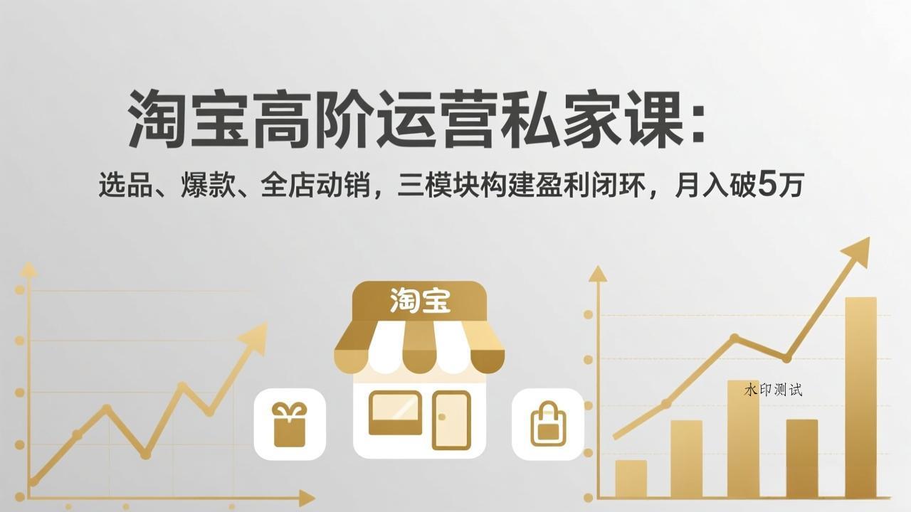 淘宝高阶运营私家课：选品、爆款、全店动销，三模块构建盈利闭环，月入破5万(更新26年2月-空间云网创