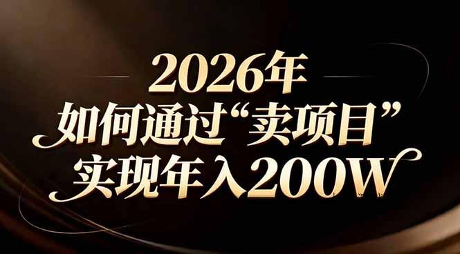 站在2026年的十字路口：一个普通人如何通过卖项目实现年入200万-空间云网创