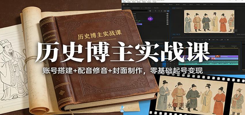 历史博主实战课：账号搭建+配音修音+封面制作，零基础起号变现-空间云网创
