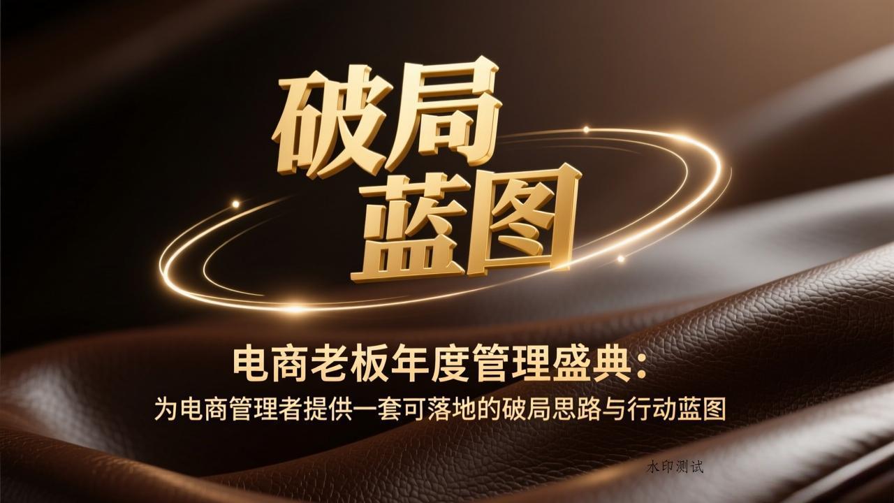 电商老板年度管理盛典：为电商管理者提供一套可落地的破局思路与行动蓝图-空间云网创