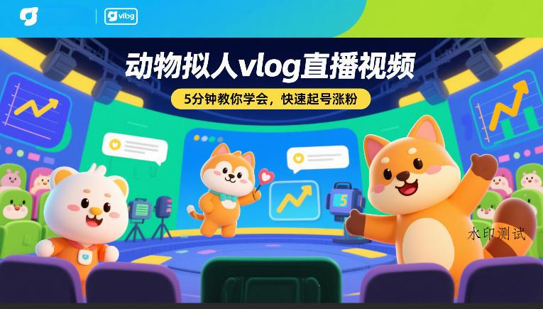 动物拟人vlog直播视频,5分钟教你学会,快速起号涨粉-空间云网创