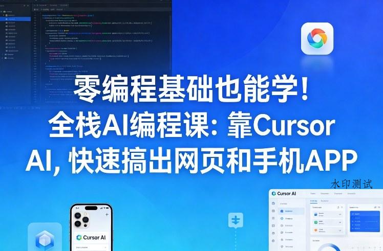 零编程基础也能学！全栈AI编程课：靠Cursor AI，快速搞出网页和手机APP-空间云网创