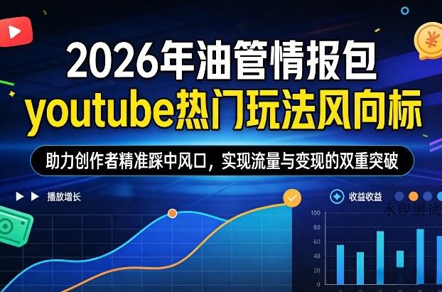 2026年油管情报包，youtube热门玩法风向标，助力创作者精准踩中风口，实现流量与变现的双重突破-空间云网创